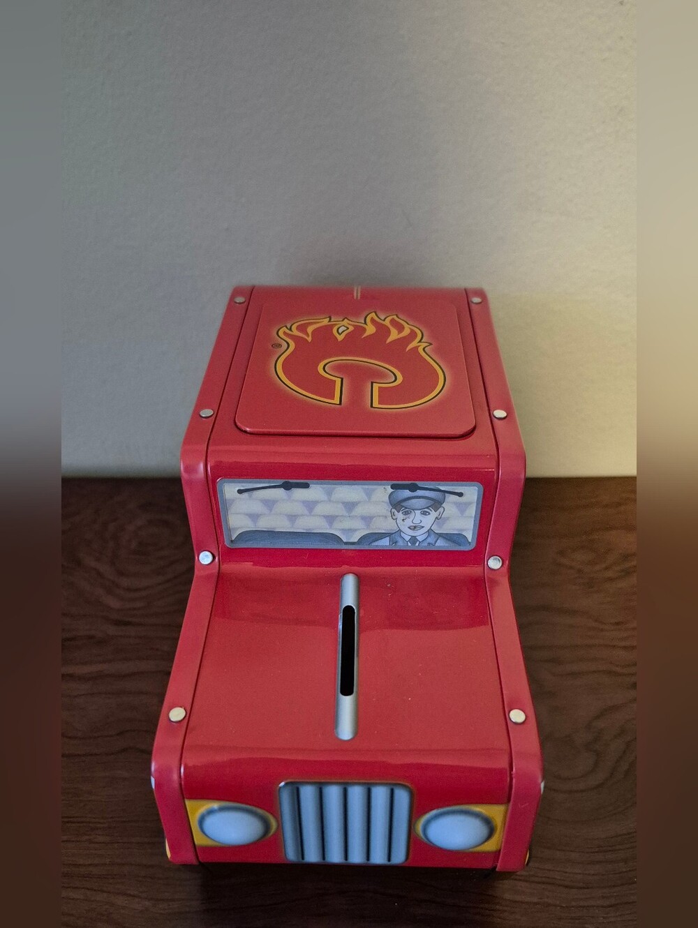 NHL Calgary Flames Collectible Tin Truck Vintage Van Piggy Bank Hockey Fan Decor - Picture 3 of 6